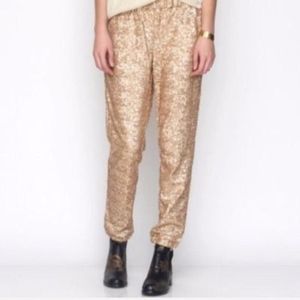 Champagne Gold Sequin Joggers